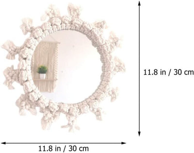 HOMSFOU Böhmischer Spiegel Rustikaler Dekorativer Spiegel Akzentspiegel Hängender Gobelin-Spiegel Ma