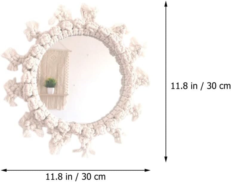HOMSFOU Böhmischer Spiegel Rustikaler Dekorativer Spiegel Akzentspiegel Hängender Gobelin-Spiegel Ma