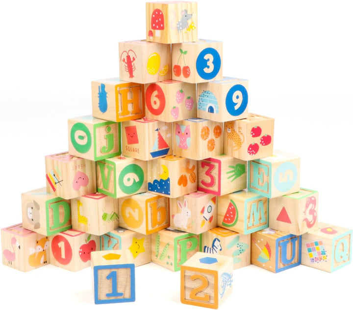 KABENFIS Holz ABC Block Cart Lernspielzeug für Kinder