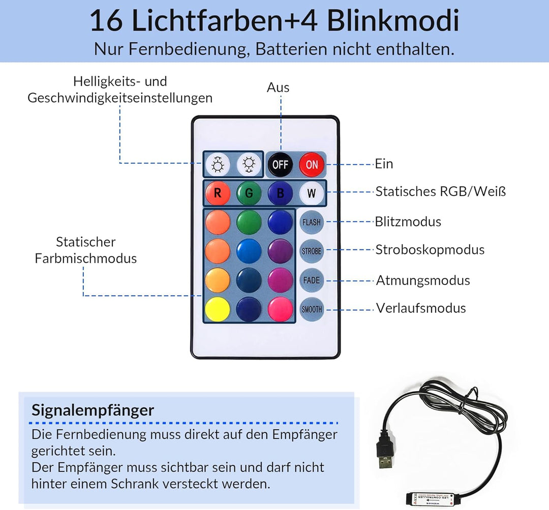 SONNI TV-Schrank, Lowboard Hochglanz Schwarz Hängend/Stehend, TV-Regal mit 16 Farben LED-Beleuchtung