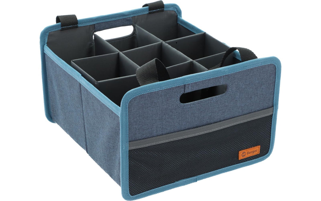 BERGER Faltbox Milo mit Flascheneinsatz | klappbare Aufbewahrungsbox | Organizer für Auto Haushalt C