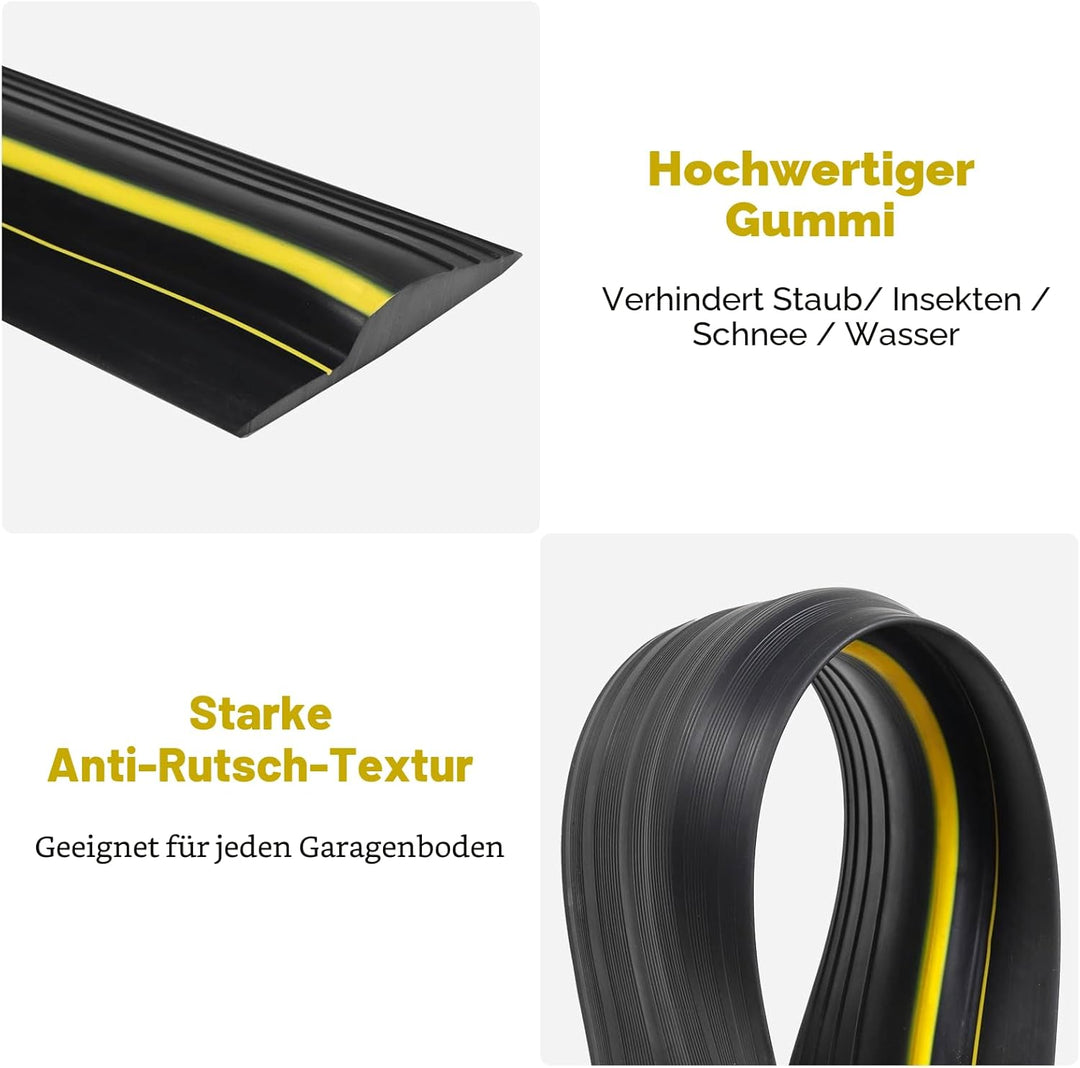 Garagentor Dichtung 6M universeller Garagentor Schwellendichtung Wetterfeste Gummi-Bodenabdichtung，G