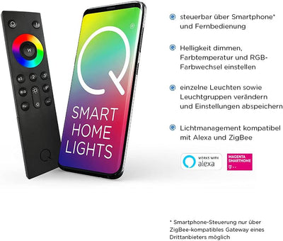 Paul Neuhaus Q-VITO LED Deckenleuchte, Works with Alexa - Smart Home, Fernbedienung CCT warmweiss –