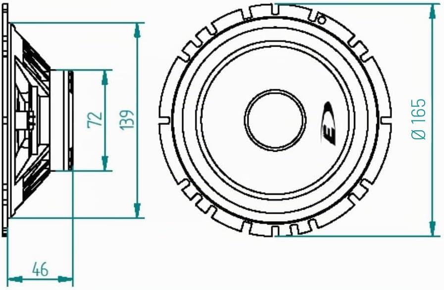 Alpine SXE-1725S - 16, 5 cm (6, 5-Zoll) 2-Wege Koaxiallautsprecher, schwarz 16,5 cm (6 1/2 Zoll) Lau