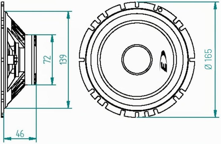 Alpine SXE-1725S - 16, 5 cm (6, 5-Zoll) 2-Wege Koaxiallautsprecher, schwarz 16,5 cm (6 1/2 Zoll) Lau