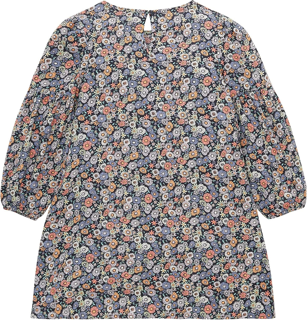 TOM TAILOR Mädchen Kinder Kleid mit Blumenmuster 116-122 31440 - Multicolor Flower Print, 116-122 31