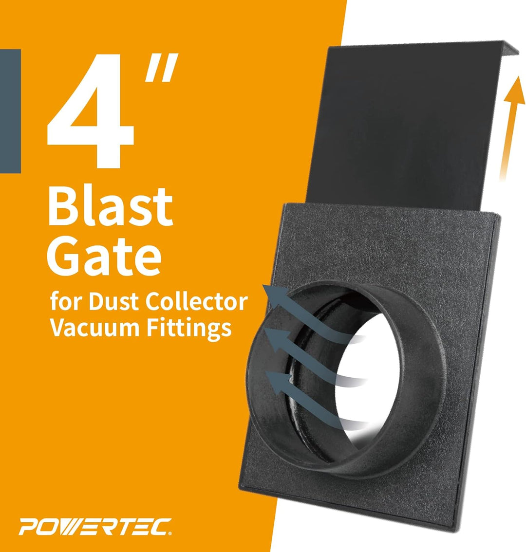 POWERTEC 70133V 6,4 cm Blast Gate für Vakuum 10,2 cm, 6 Stück, 10,2 cm, 6 Stück
