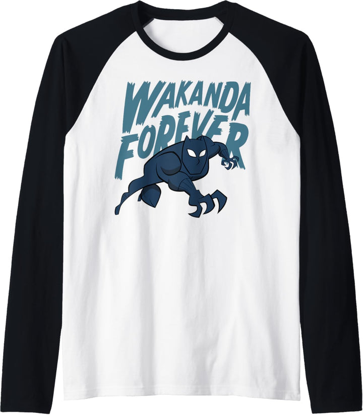 Marvel Black Panther Wakanda Forever Doodle Raglan