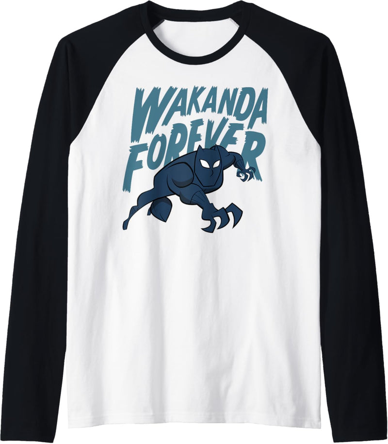 Marvel Black Panther Wakanda Forever Doodle Raglan