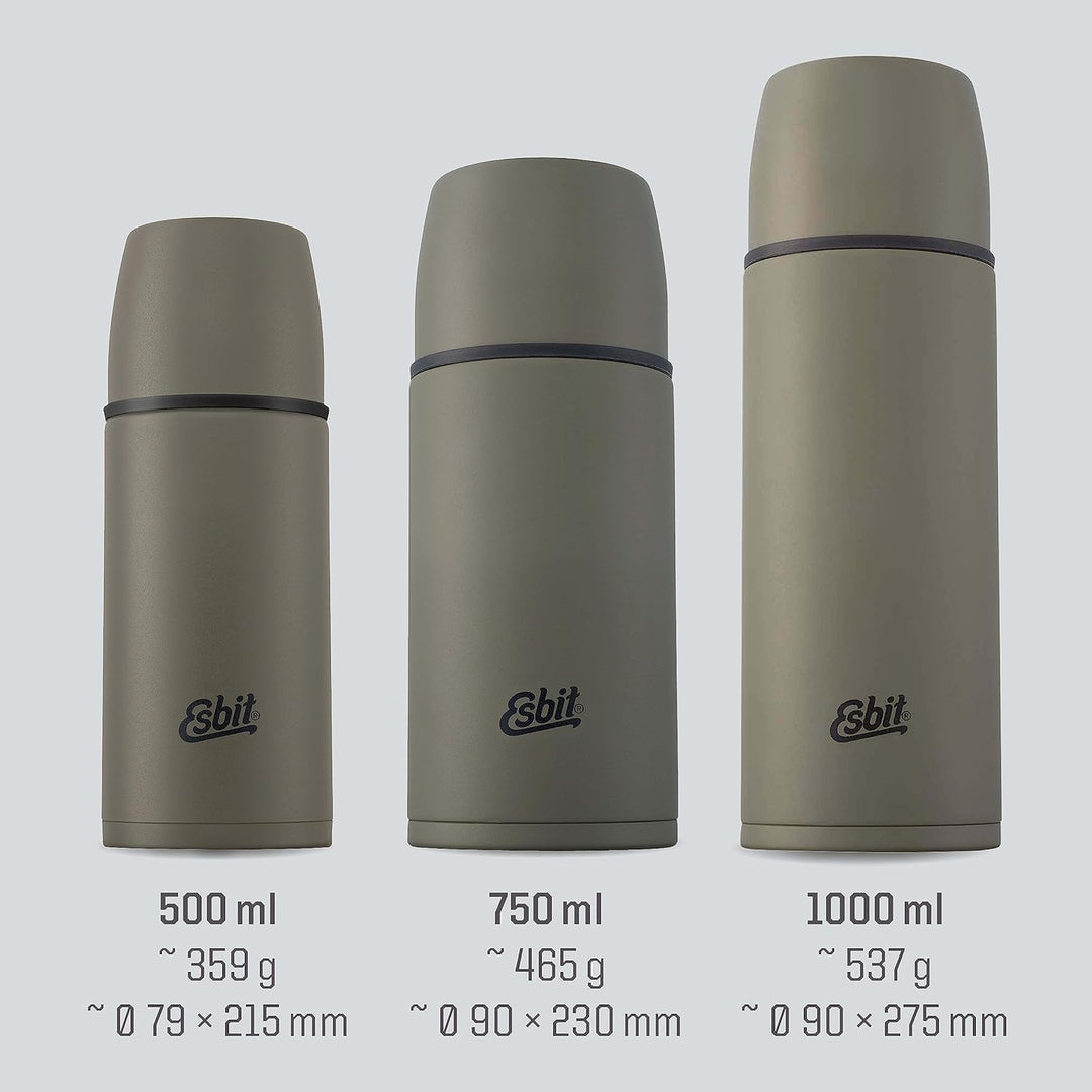 Esbit Classic Isolierflasche - Thermoskanne für warm &amp; kalt - Thermosflasche mit 2 Bechern - Trinkfl