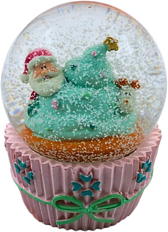 Schüttelkugel, Glaskugel Weihnachten, Weihnachtsmannkugel, Schneekugel als Weihnachtsmann mit Rentie