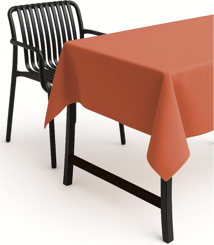 texpot Gartentischdecke 130 x 300 cm in Terrakotta mit Leinen Optik Lotuseffekt Fleckschutz Bügelfre