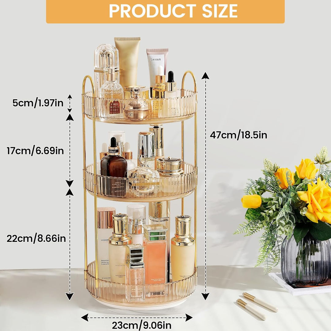 Make Up Organizer,360° drehbarer Makeup Organizer,Skincare Parfüm Organizer,Badezimmer Kosmetik Orga