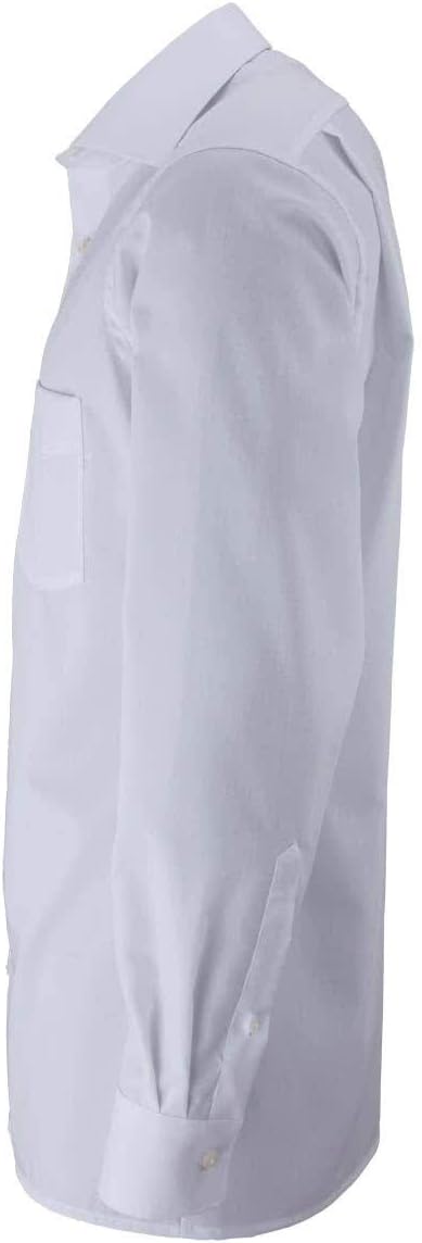 OLYMP Luxor modern fit Hemd Haifisch Kragen Langarm Popeline weiss, 37
