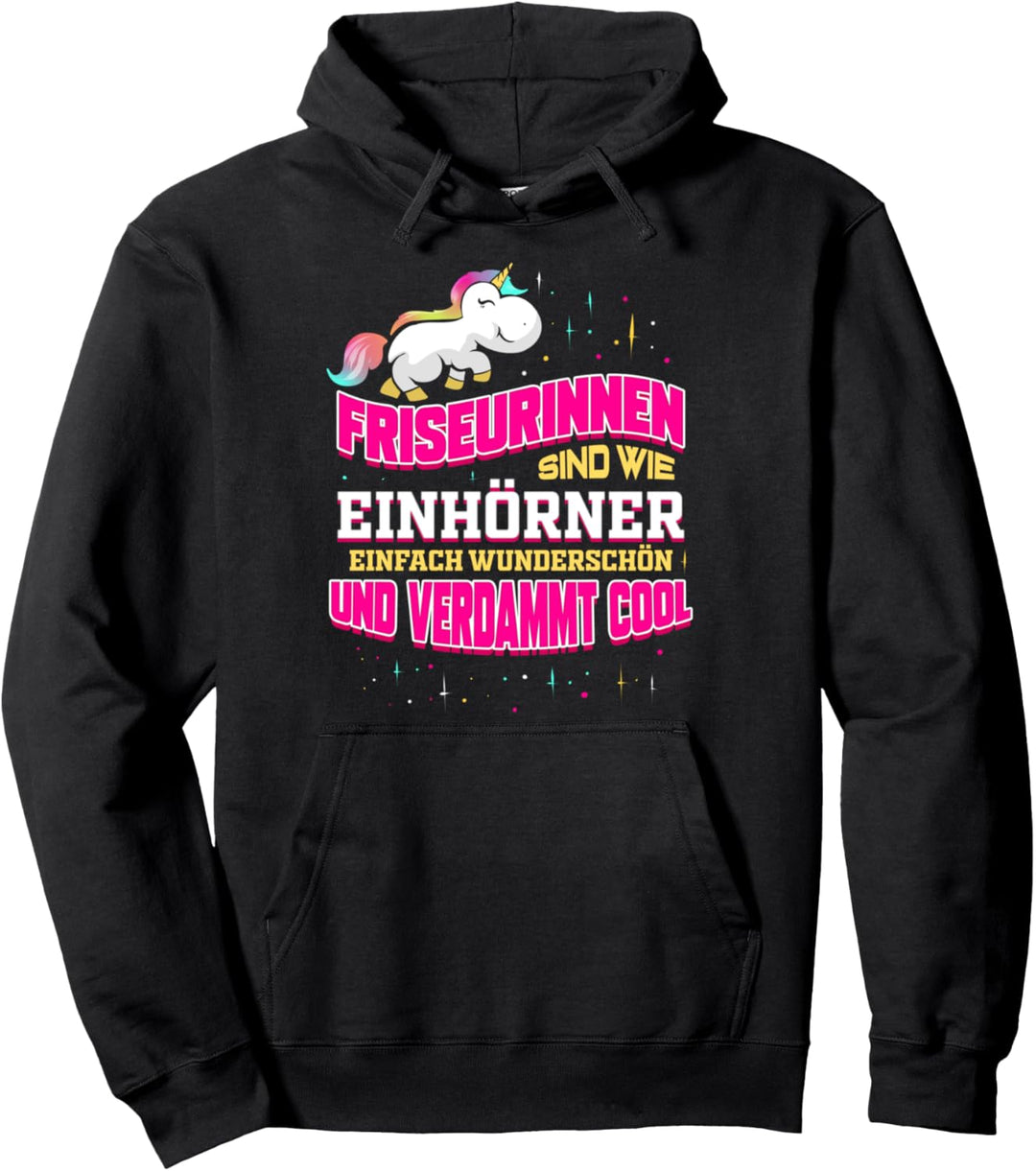 Friseurin Geschenk für Friseursalon Friseur Frisör Einhorn Pullover Hoodie