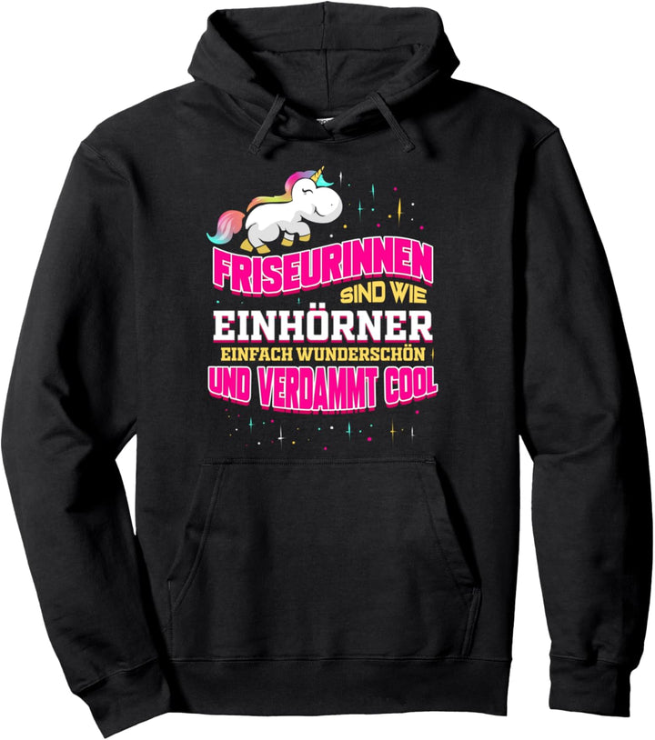 Friseurin Geschenk für Friseursalon Friseur Frisör Einhorn Pullover Hoodie