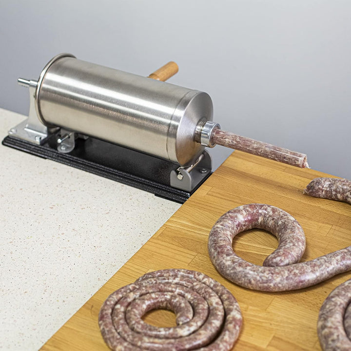 Browin 311003 Waagerechter 3 kg, Wurstmaschine Wurstfüllmaschine Manuell Wurstfüller, Edelstahl, 3 k