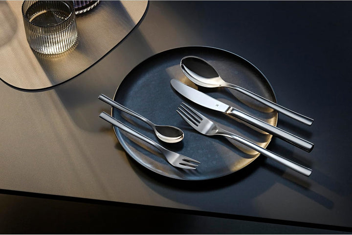 WMF Palermo Besteck Set 12 Personen, Essbesteck 60 teilig, Monobloc-Messer, Cromargan Edelstahl poli