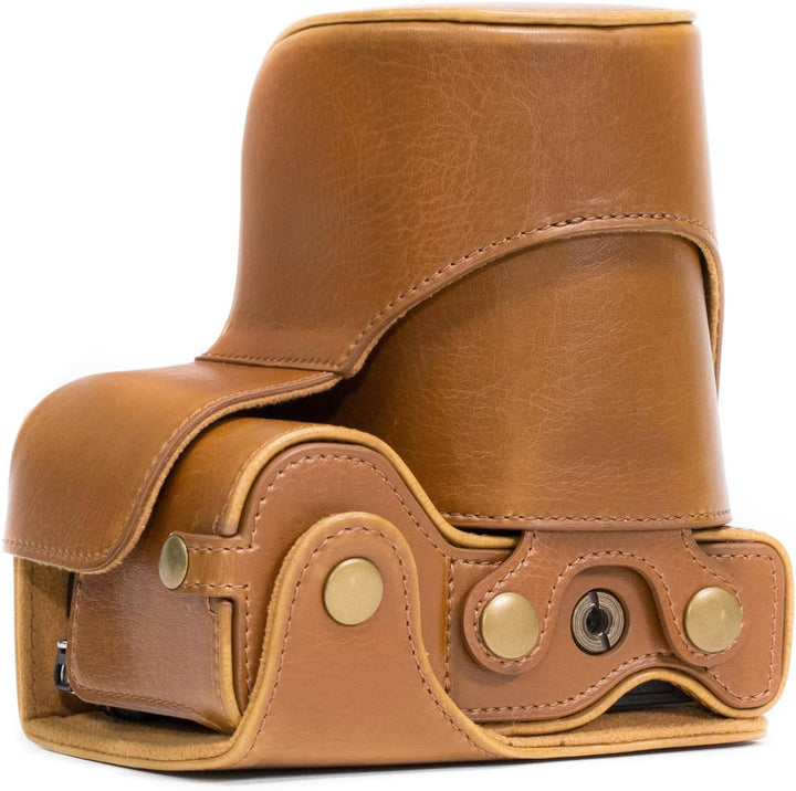 MegaGear MG1486 Sony Alpha A6500 (16-70, 18-135 mm) Ever Ready Leder Kamera-Case mit Trageriemen - H