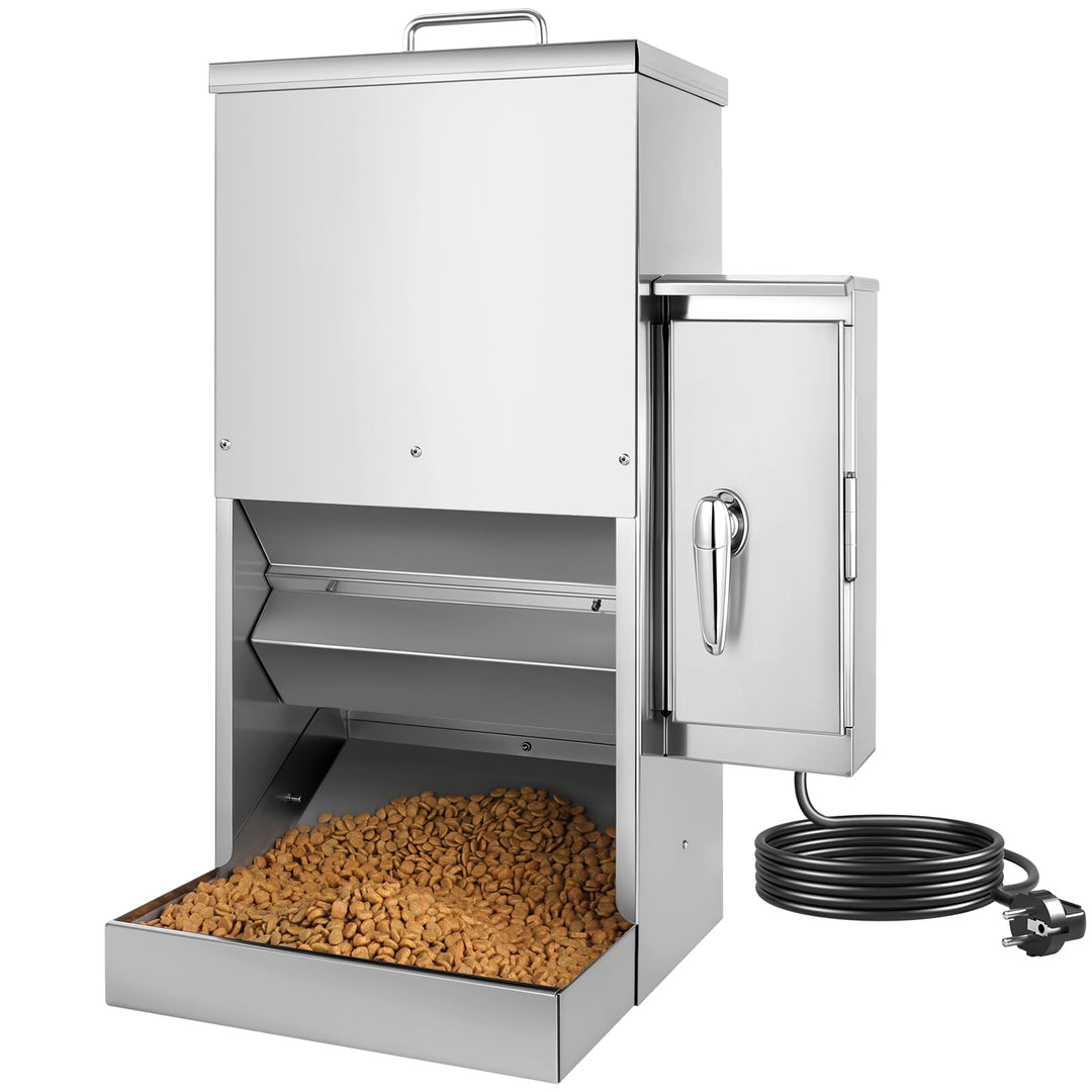 16L Grosser Automatischer Hundefutterspender mit Timer, Edelstahl-Futterautomat mit Programmierbarem