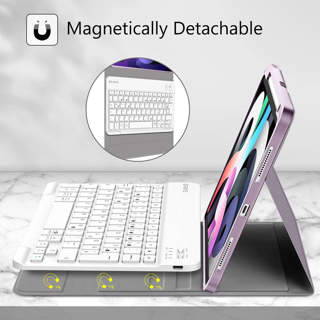 Fintie Tastatur Hülle für iPad Air 5 2022 / iPad Air 4 2020 10.9 Zoll, Schutzhülle mit TPU Rückschal