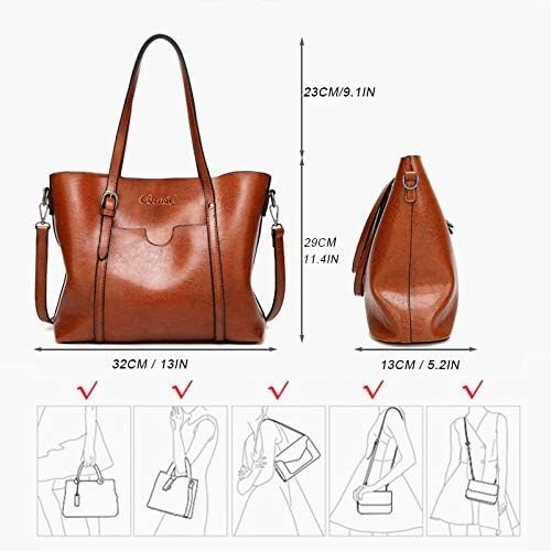 BestoU Damen Handtasche Leder Tasche Shopper Damen Handtaschen Gross Schule Schultertasche Frauen Um