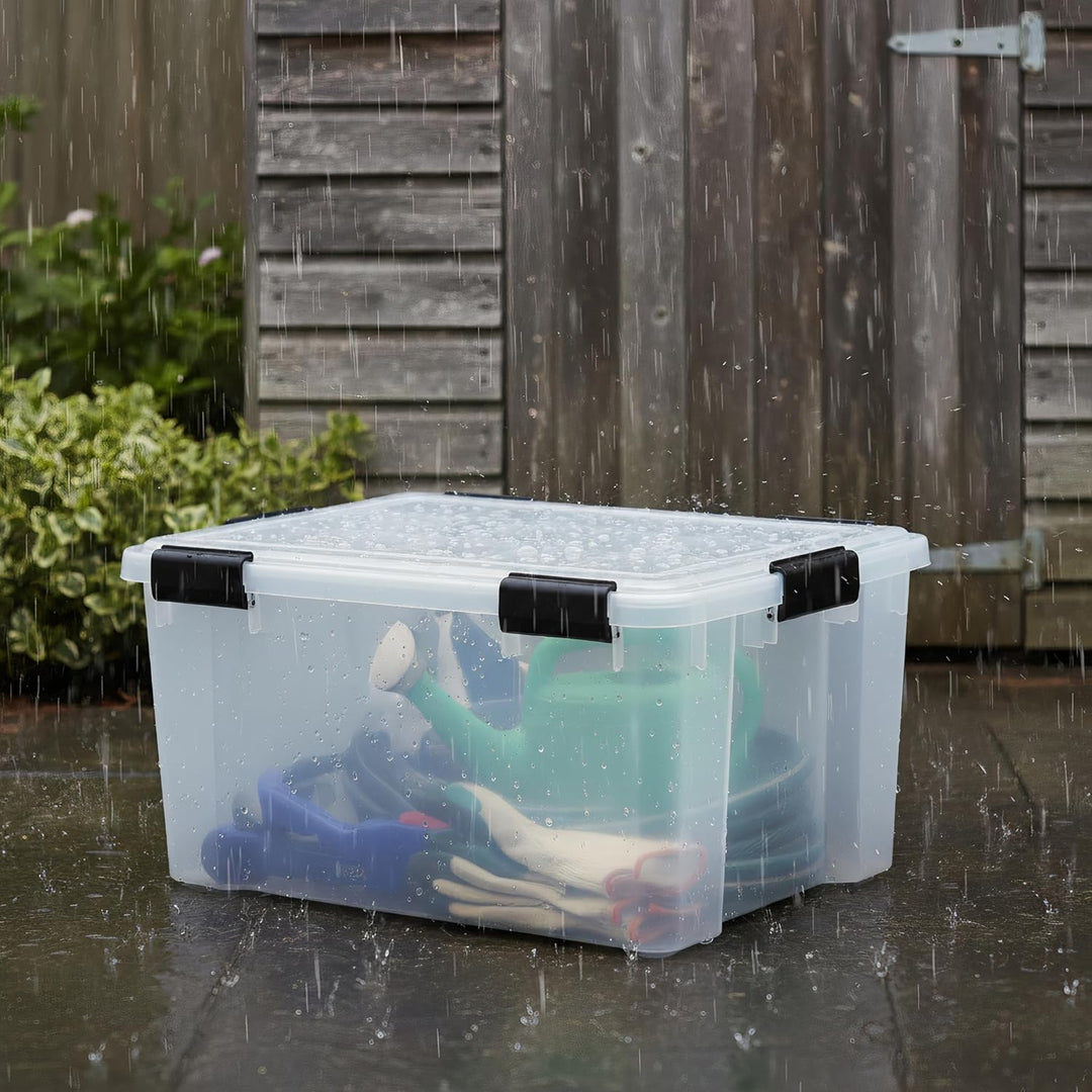 Iris Ohyama Luftdichte Kunststoff-Aufbewahrungsboxen mit Deckel, 50L, 3er-Set, Transparent, Hermetis