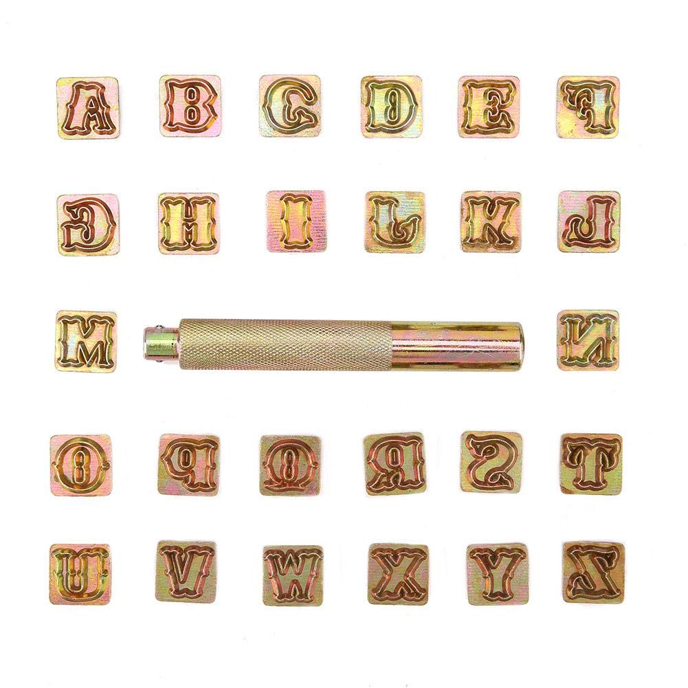 26Pcs leder stanz buchstaben, Letter Stamps Stanzwerkzeuge A-Z Alphabet Imprinted Stanzwerkzeuge für