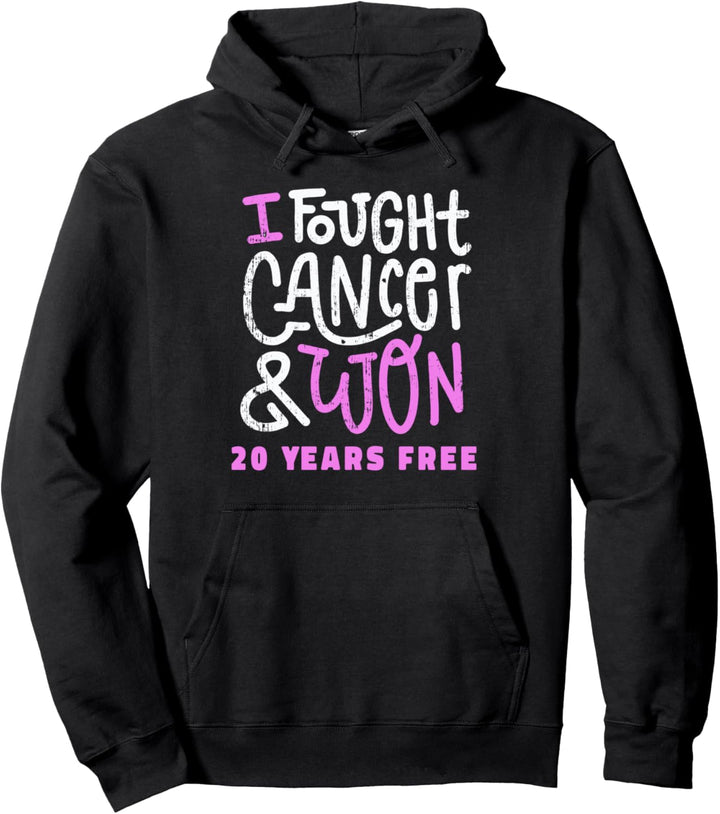 I Fought And I Won 20 Year Free Brustkrebs-Bewusstsein, Pink Pullover Hoodie