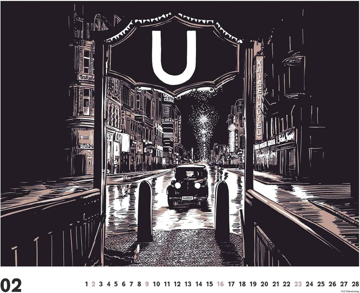 DUMONT - Berlin: Die Goldenen Zwanziger 2025 Wandkalender, 60x50cm, Kunstkalender mit Zeichnungen vo