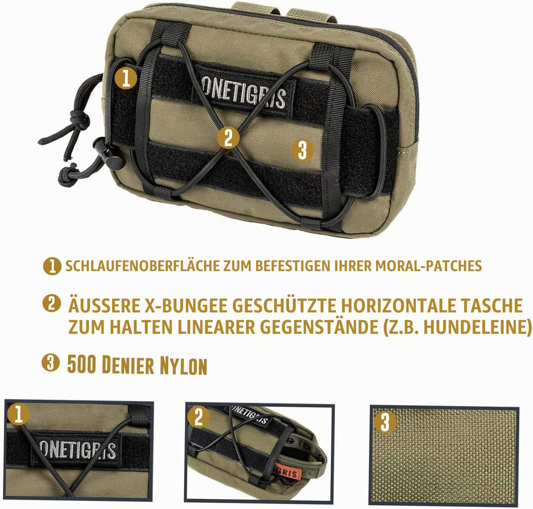 OneTigris EDC Futterbeutel für Hunde, Pouch Zusatztasche für Hunderucksack MOLLE Futterbeutel Hundet