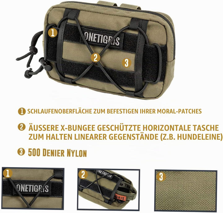OneTigris EDC Futterbeutel für Hunde, Pouch Zusatztasche für Hunderucksack MOLLE Futterbeutel Hundet