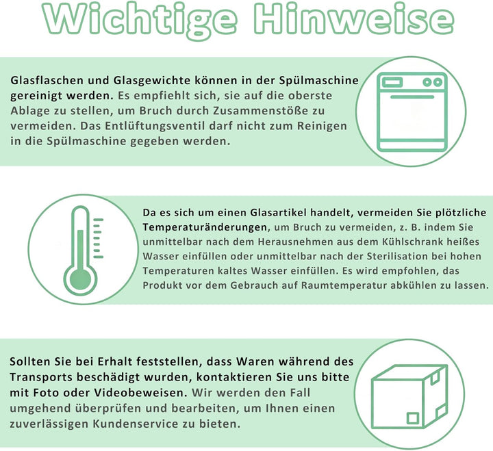 2 Stück 1L Fermentiergläser mit Doppelventil, Luftdichte Einmachgläser aus Glas, Fermentierglas, Fer