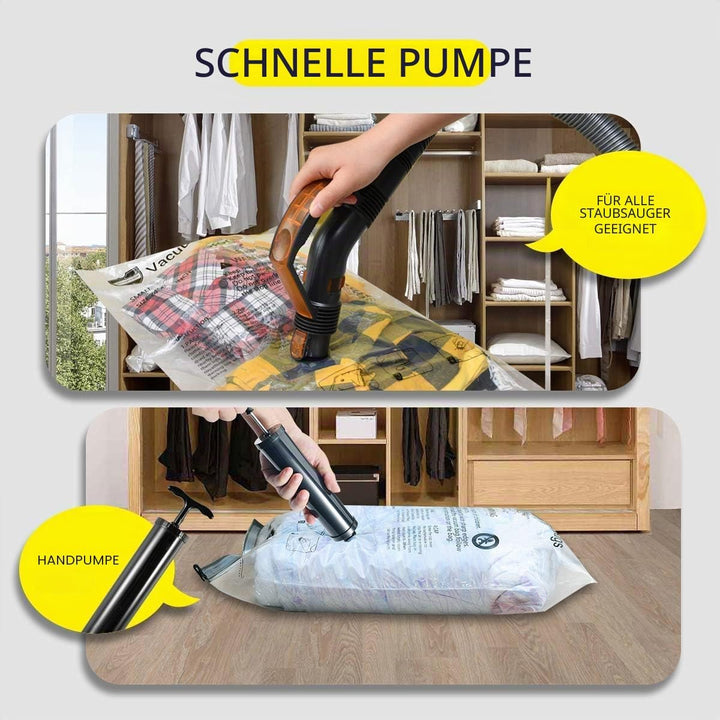 Gongshi Vakuum-Aufbewahrungsbeutel, platzsparend, versiegelte Kompressionsbeutel mit Reise-Handpumpe