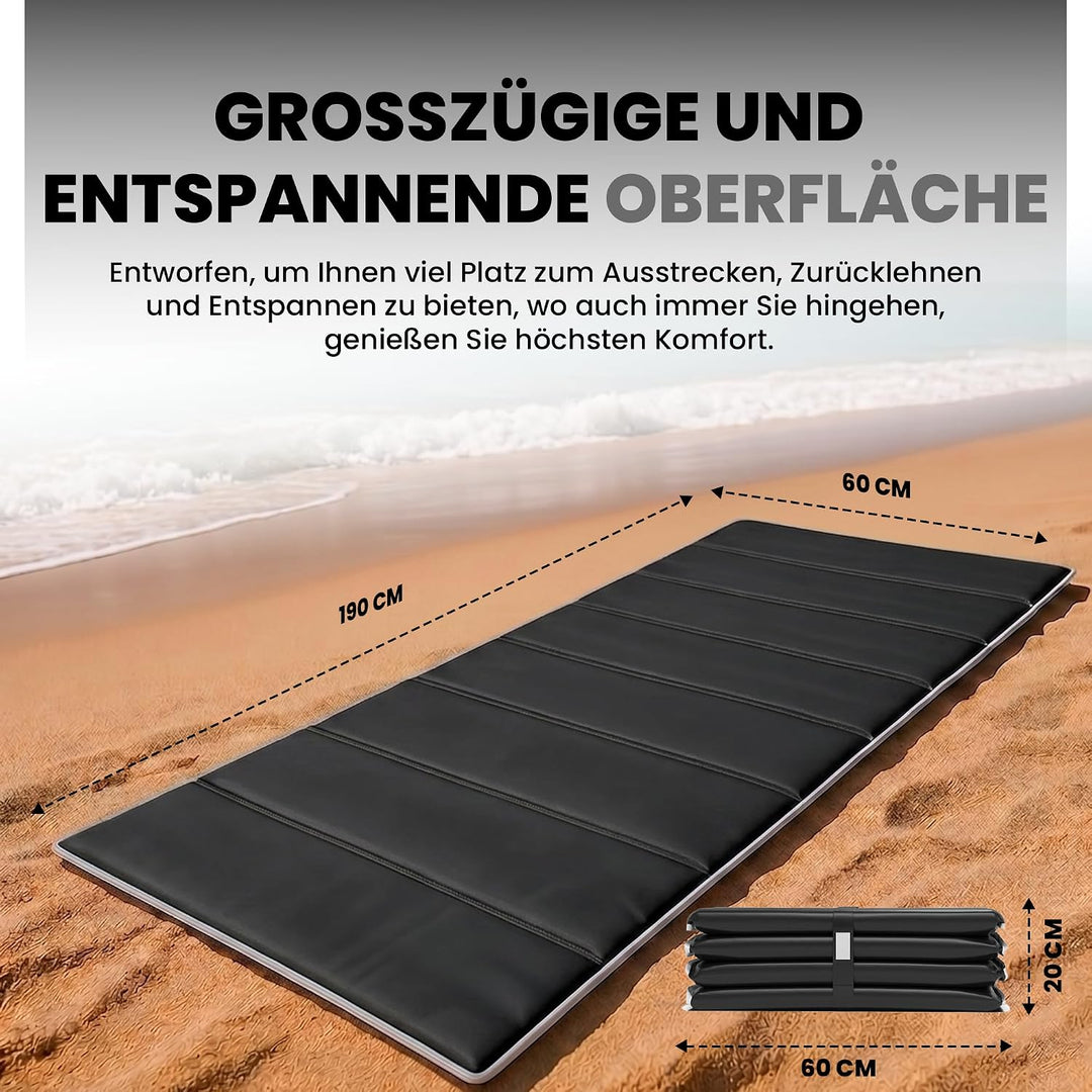 StarK Strandliege klappbar leicht – Faltbare Strandmatte mit Polsterung für Strand, Freibad und Gart