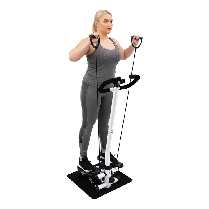 Fitness Stepper, HöHenverstellbar üBung Stepping Machine Mit Lenker,Zuhause Treppensteiger Fitnessge