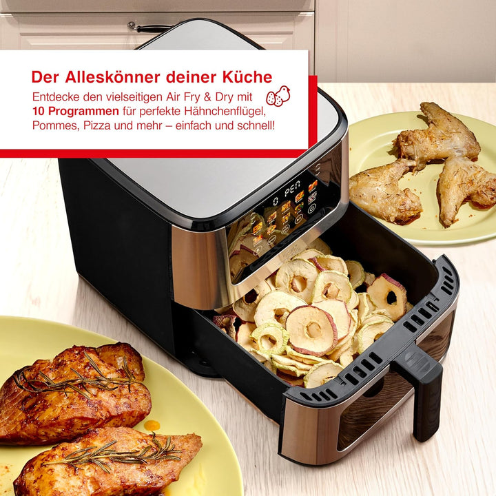 Solis Air Fry &amp; Dry Heissluftfritteuse – Gesunder Genuss mit 80% weniger Fett, 7,5 L XXL-Volumen, 10