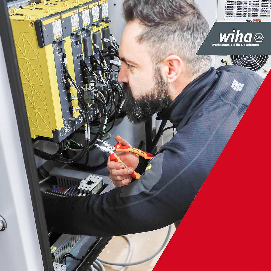 Wiha Kombizange Professional electric 180 mm I optimale Kraftübertragung I lange Schneide I Greifflä
