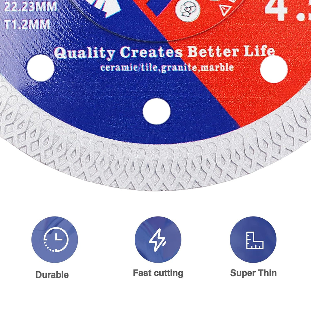 Diamant Trennscheibe Fliesenscheibe 115mm 2 Stück- BRSCHNITT Turbo Mesh Diamantklinge mit X Felgense