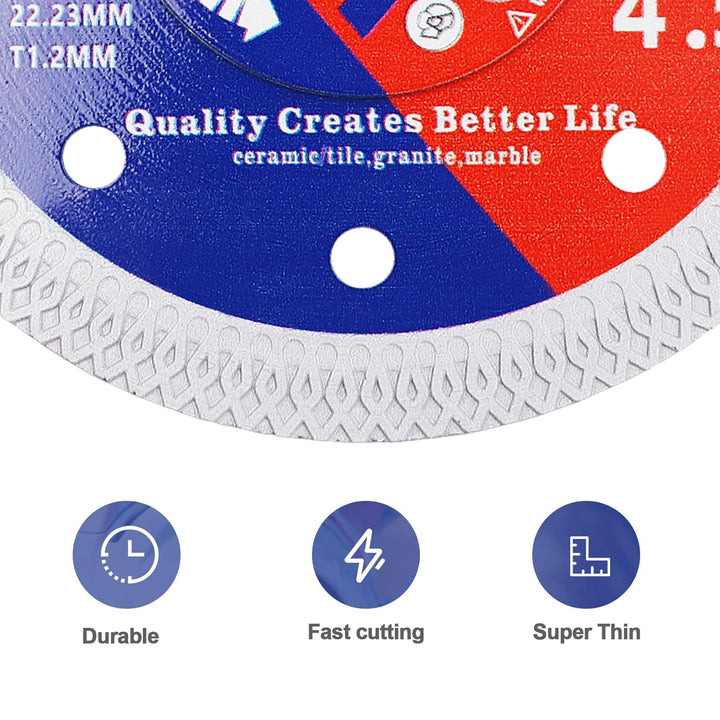 Diamant Trennscheibe Fliesenscheibe 115mm 2 Stück- BRSCHNITT Turbo Mesh Diamantklinge mit X Felgense
