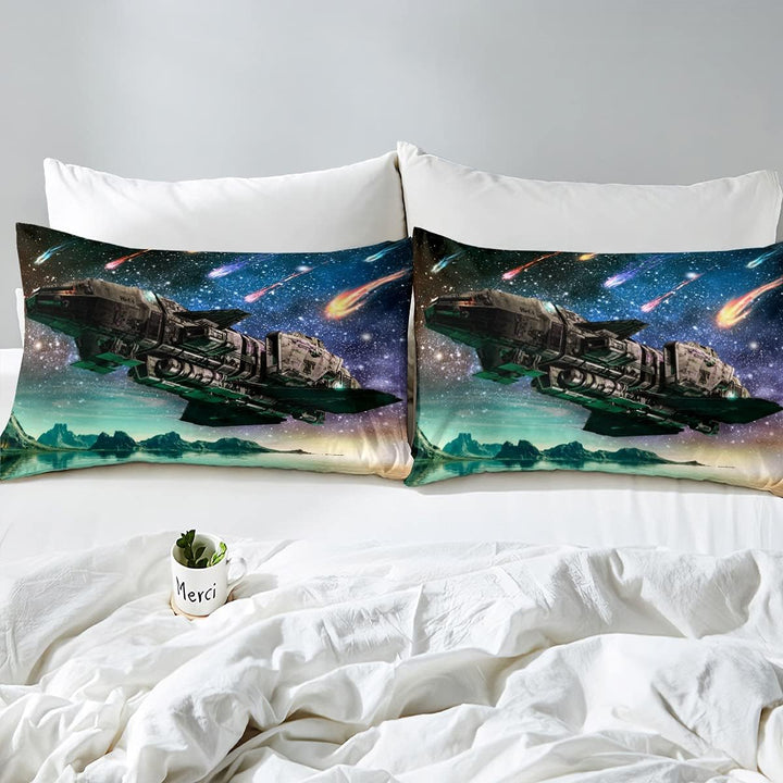 Homewish Raumschiff Bettwäsche-Sets Falling Stars Bettbezug Set Bunte Sternenhimmel-Tröster-Abdeckun