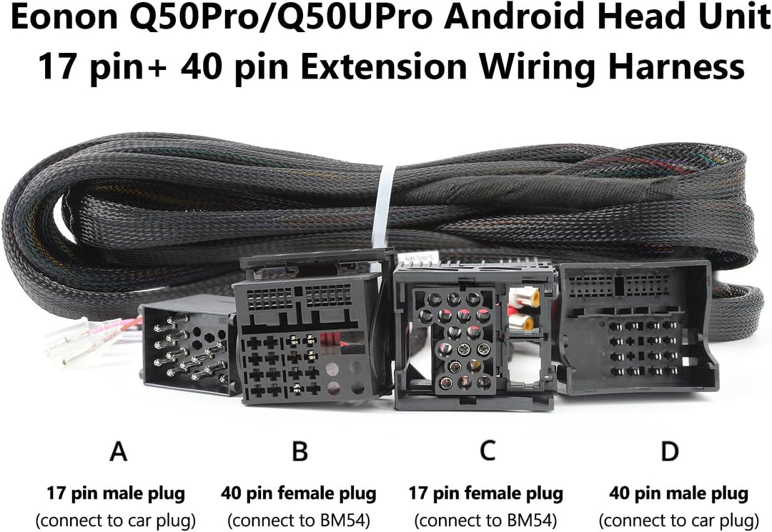 Eonon 5,5 m Verlängerungskabel Autoradio (Q50PRO, Q50SE, E46A12S, E46A12, Q49PRO, Q49SE, E39A12S, E3
