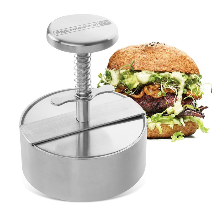 FMProfessional Burgerpresse für leckere Hamburger by Fackelmann – Hamburgerpresse mit 100g - 400g Pa