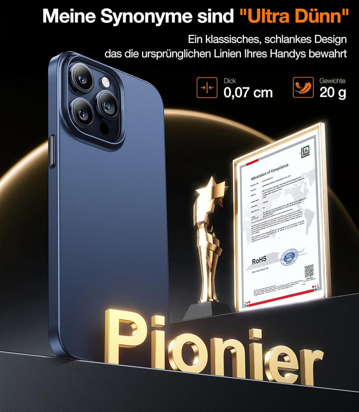 TORRAS Ultra Dünn für iPhone 15 Pro Max Hülle für MagSafe (Nr. 1 Magnetkraft, Nie Staub anhaftend) V