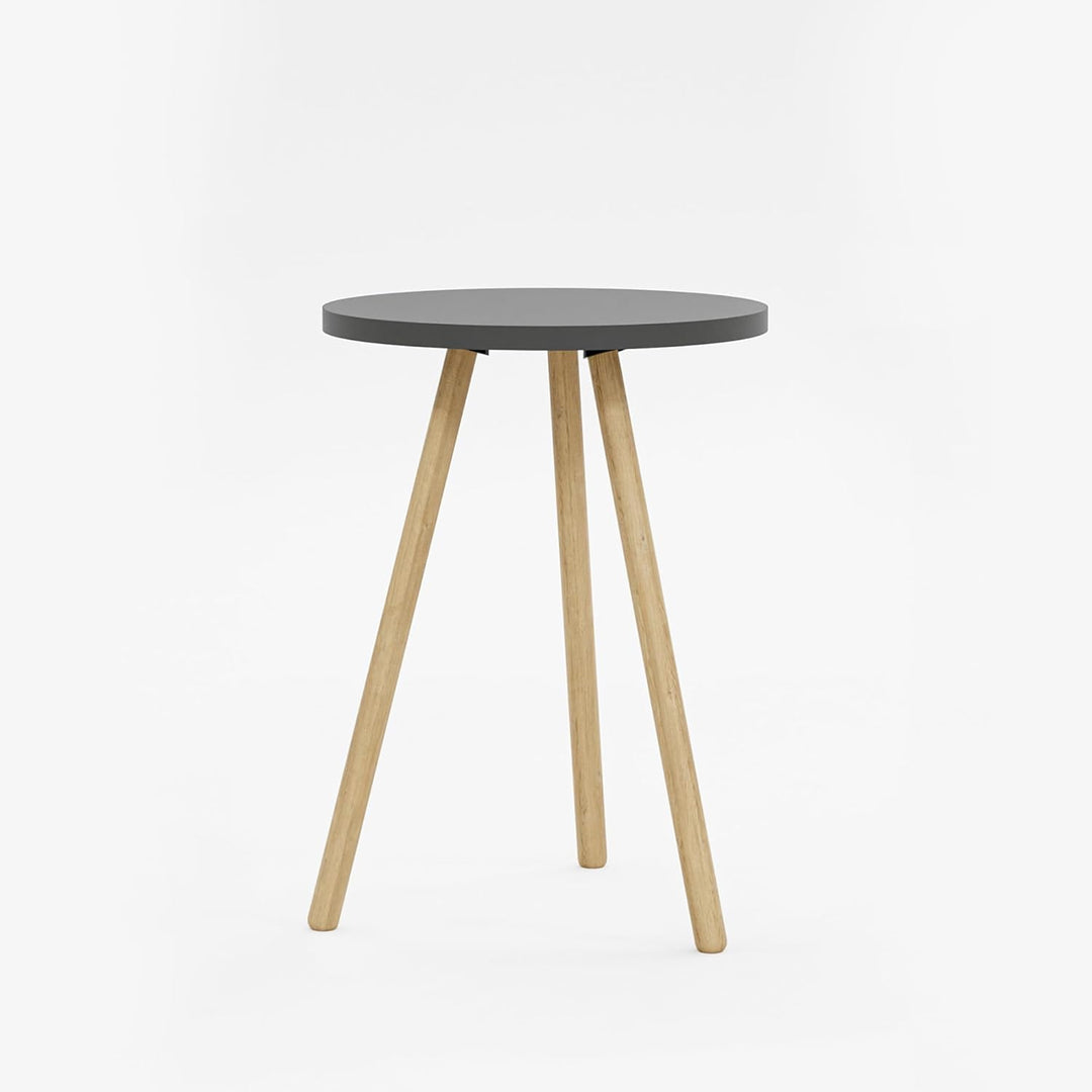 Beistelltisch Rund Anthrazit Dreibein Holzbeine Ø34x45cm Sofatisch Couchtisch Nachttisch Wohnzimmer