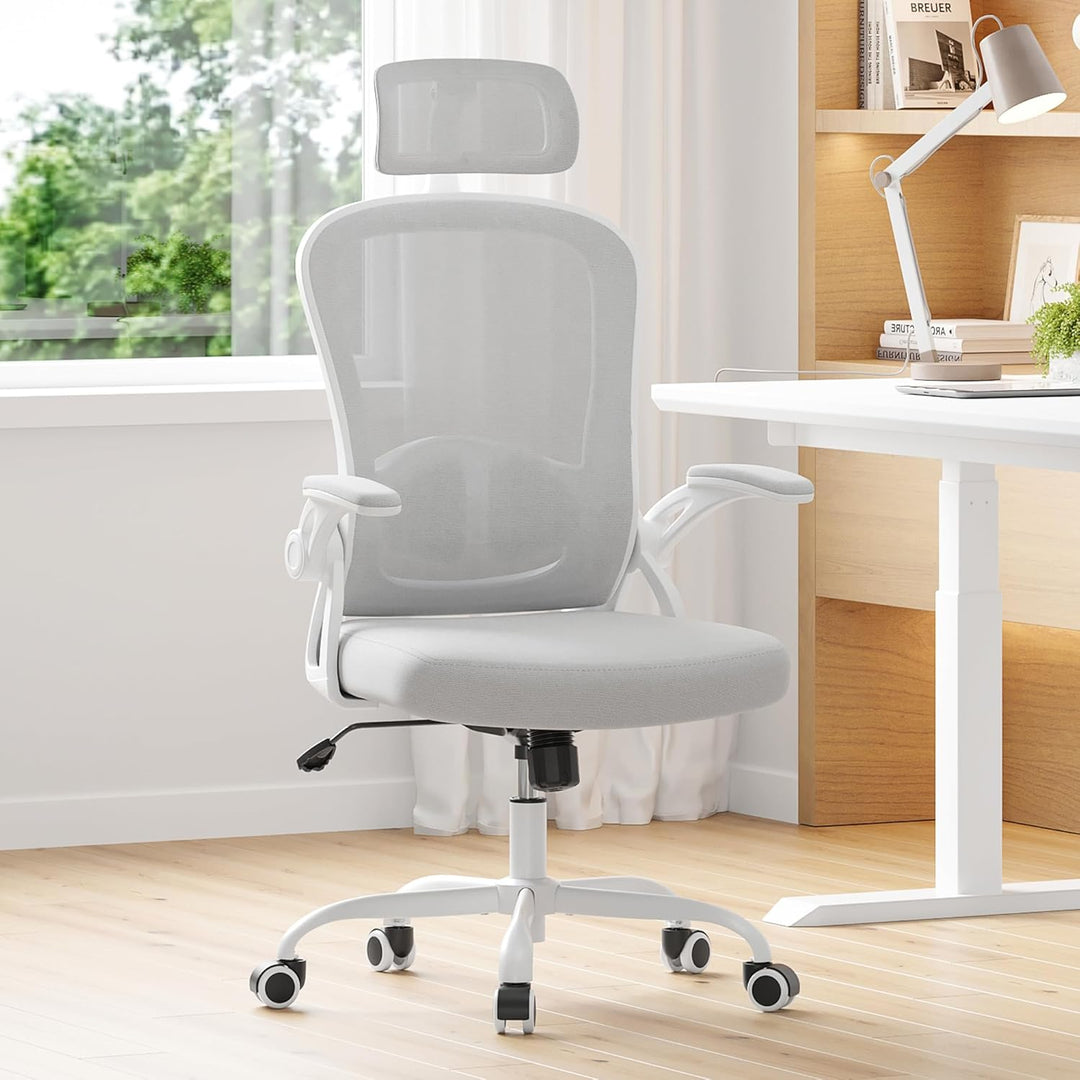 Farini Höhenverstellbar BürostuhlSchreibtischstuhl Bequem Ergonomischer Stuhl mit Kopfstütze, Home O