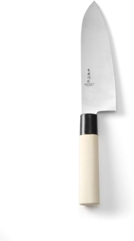 HENDI Messer "Santoku", mit Holzgriff, Japanische Messer, Küchenmesser, Messer, Deutscher Stahl X50C