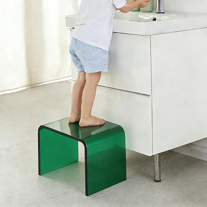 Tritthocker aus Acryl Hocker, 32×23×23cm Duschhocker aus Acryl Badhocker, Tritthocker für Kinder, bi