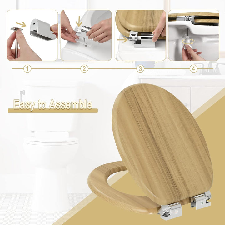 eSituro WC Sitz mit Absenkautomatik,Antibakterieller Stabile Toilettendeckel für Badinstallationen,M