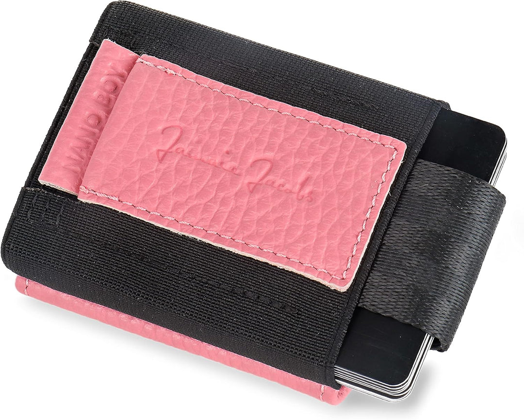 Jaimie Jacobs Minimalist Wallet Nano Boy Pocket Mini Geldbörse aus Textil mit Zugband schmaler Karte